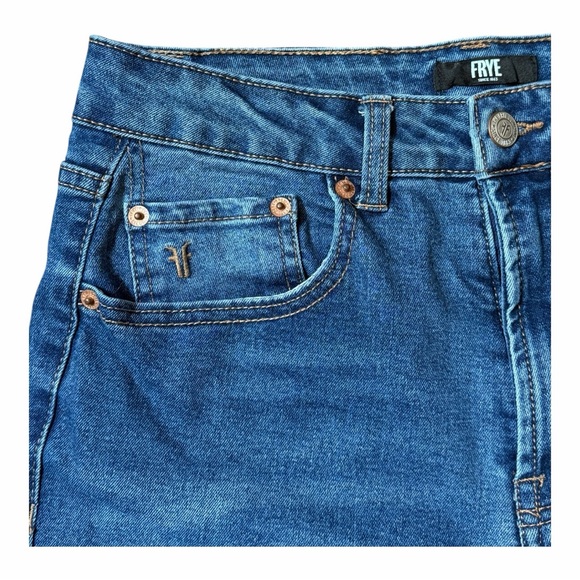 Frye Medium Wash Stretch Straight Leg Jeans | Sz 27 (US 4) Capsule Wardrobe - Picture 4 of 9